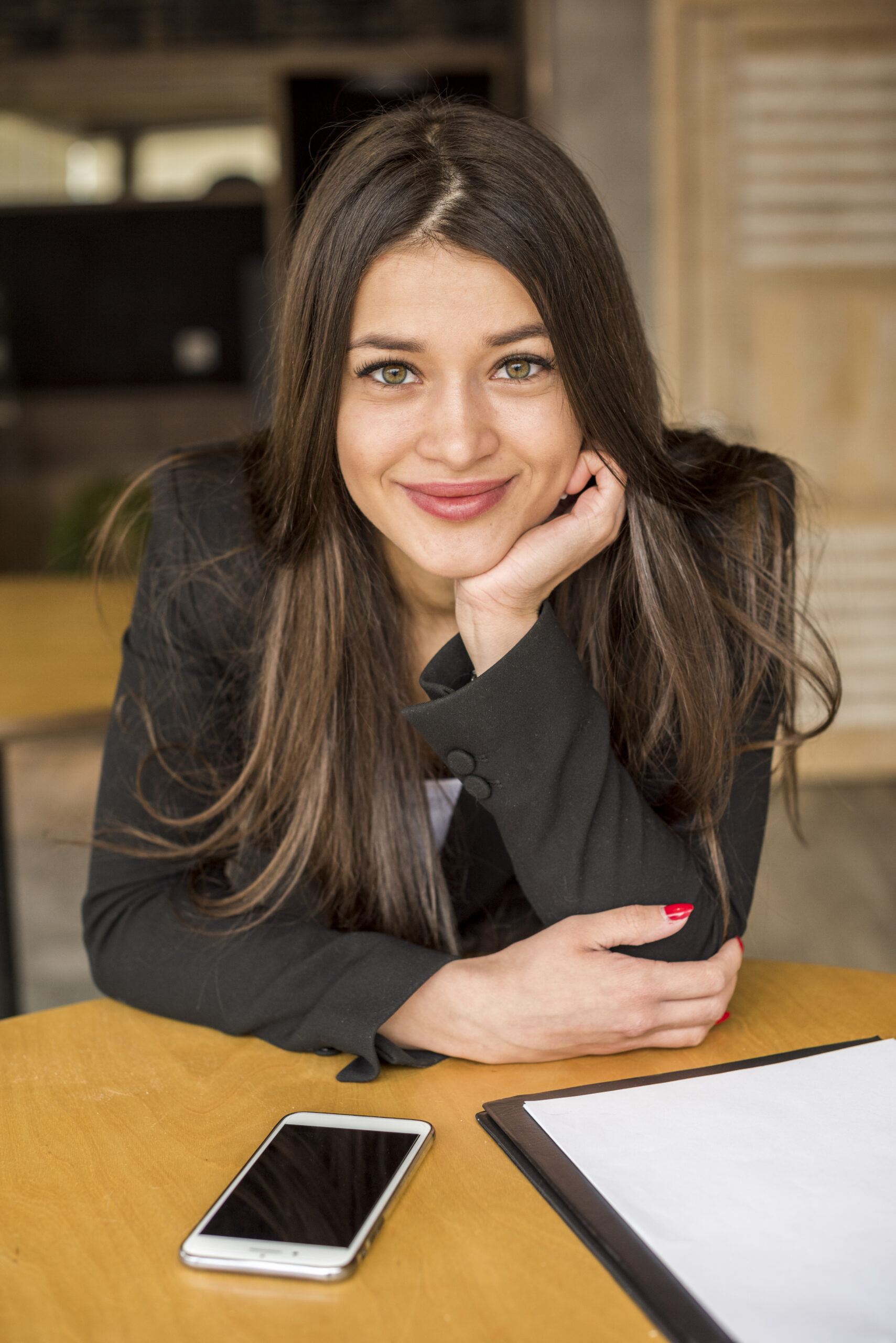 brunette-businesswoman-posing